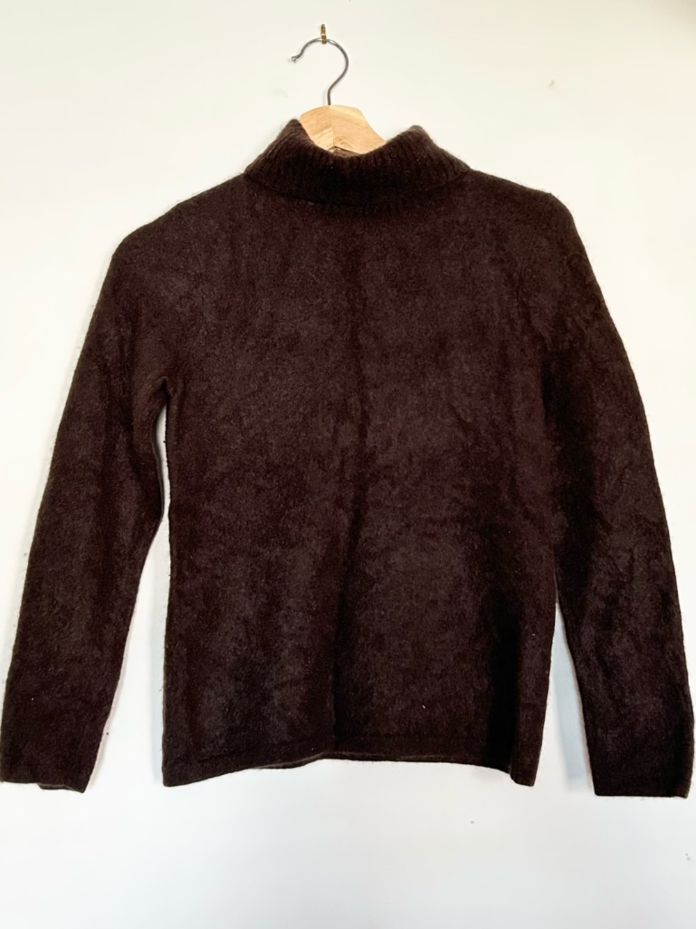 ANN TAYLOR Cashmere Choloclate Brown Turtleneck Sweater